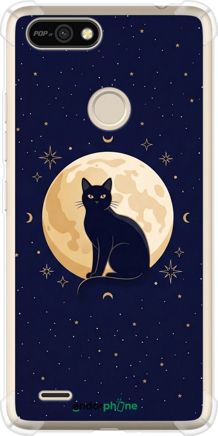 Силикон с усиленными углами чехол Cute Cat Celestial/Witchy для Tecno Pop 2F B1F - 6787sp-2391 изображение 