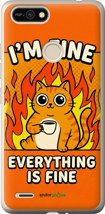 Силиконовый чехол Funny Cat для Tecno Pop 2F B1F - 6786u-2391 изображение 