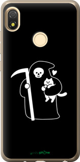 Силиконовый чехол Минималистичный арт: смерть и кошка для Tecno Pop 3 BB2 - 6529u-2443 изображение 
