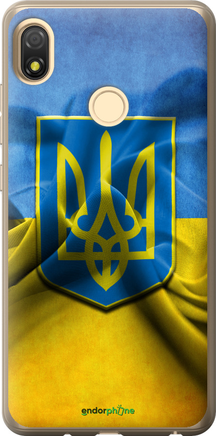 

Силіконовий чохол "Прапор та герб України" для Tecno Pop 3 BB2, Блакитний