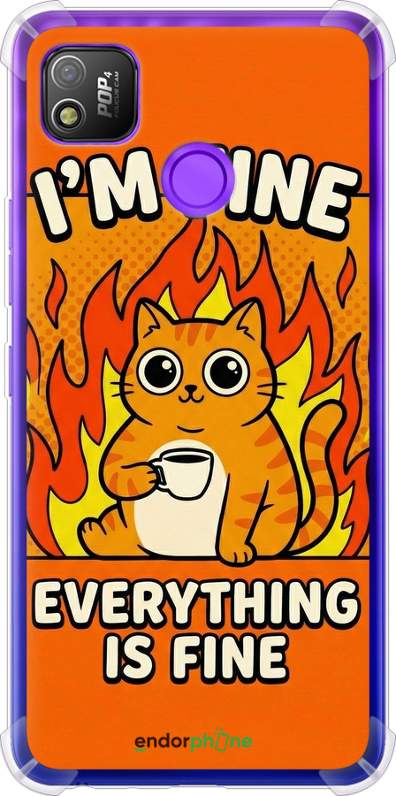 Силикон с усиленными углами чехол Funny Cat для Tecno Pop 4 BC2c - 6786sp-2427 изображение 
