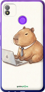 Силиконовый чехол Funny Capybara CEO Working для Tecno Pop 4 BC2c - 6777u-2427 изображение 