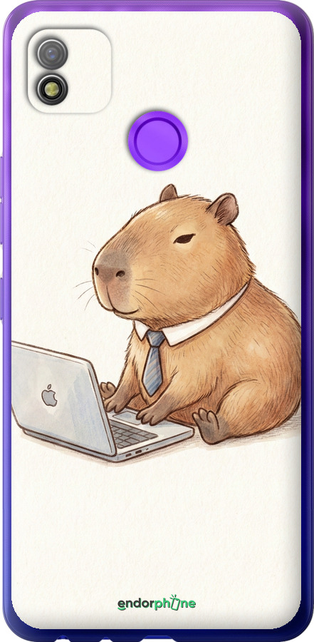 Силиконовый чехол Funny Capybara CEO Working для Tecno Pop 4 BC2c - 6777u-2427 изображение 