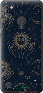 Силиконовый чехол 'Celestial Harmony: Sun & Moon Gold Mystic Pattern' для Tecno Pop 4 Pro BC3 изображение 3