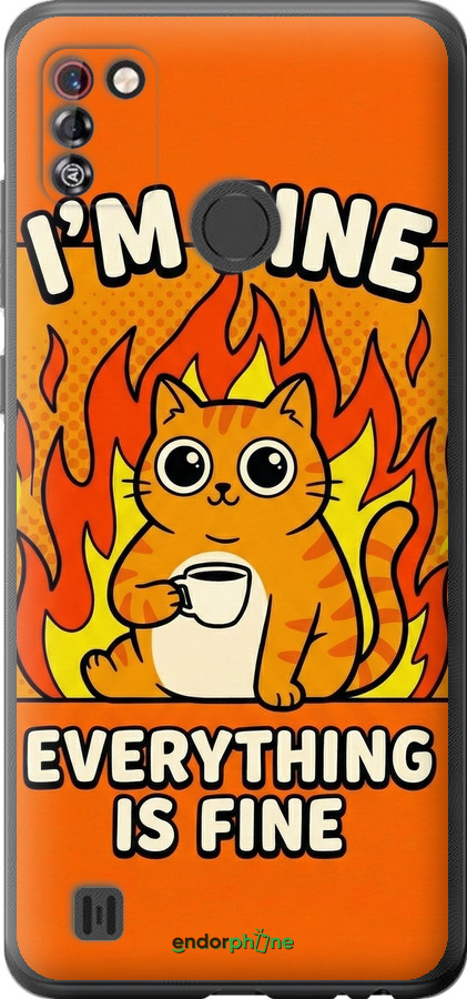 Силиконовый чехол Funny Cat для Tecno Pop 4 Pro BC3 - 6786u-2444 изображение 