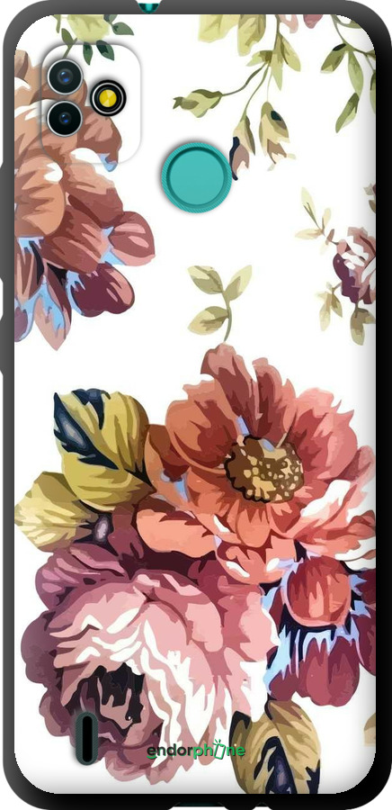 TPU чехол Vintage flowers для Tecno Pop 5 BD2p - 4333b-2412 изображение 