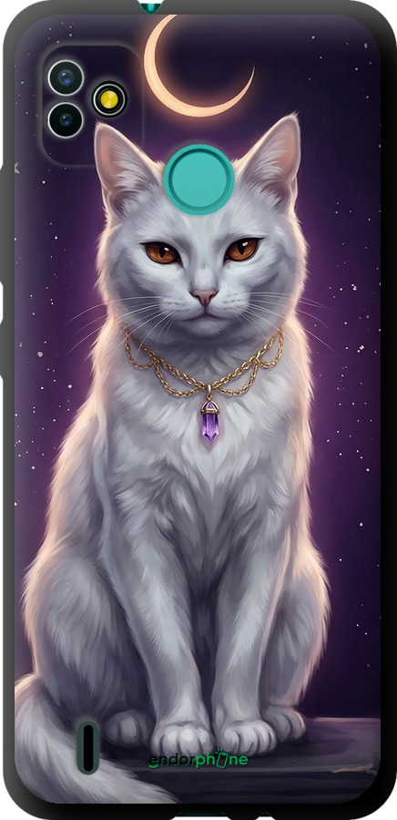 TPU чехол Mystic White Cat Gothic Dark Purple Gold для Tecno Pop 5 BD2p - 6805b-2412 изображение 