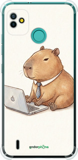 Силикон с усиленными углами чехол Funny Capybara CEO Working для Tecno Pop 5 BD2p - 6777sp-2412 изображение 
