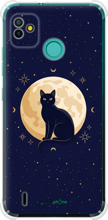 Силикон с усиленными углами чехол Cute Cat Celestial/Witchy для Tecno Pop 5 BD2p - 6787sp-2412 изображение 