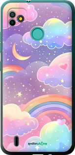Силиконовый чехол Облака и радуга для Tecno Pop 5 BD2p - 6312u-2412 изображение 