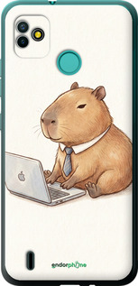 Силіконовий чехол Funny Capybara CEO Working для Tecno Pop 5 BD2p - 6777u-2412 изображение 