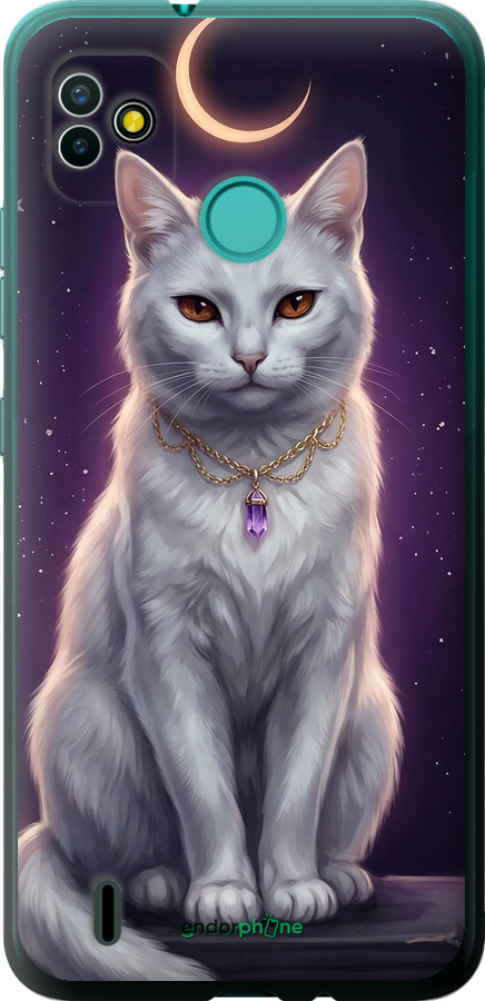 Силиконовый чехол Mystic White Cat Gothic Dark Purple Gold для Tecno Pop 5 BD2p - 6805u-2412 изображение 