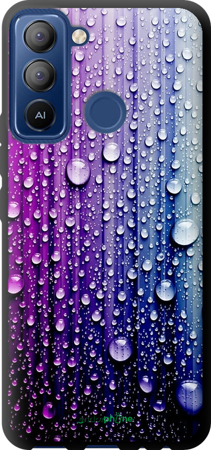 

TPU чорний чохол "Краплини води" для Tecno POP 5 LTE BD4, Синій
