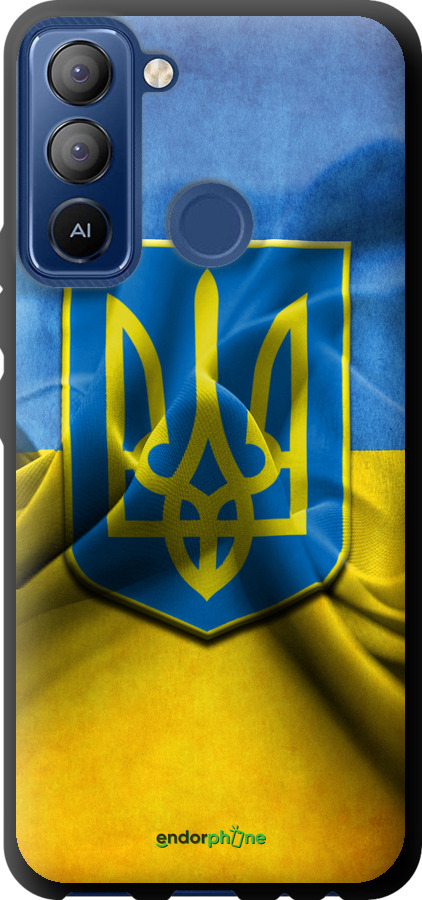 

TPU чорний чохол "Прапор та герб України" для Tecno POP 5 LTE BD4, Блакитний