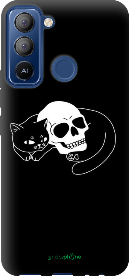 TPU чехол Із зображенням кота та черепа для Tecno POP 5 LTE BD4 - 6491b-2639 изображение 