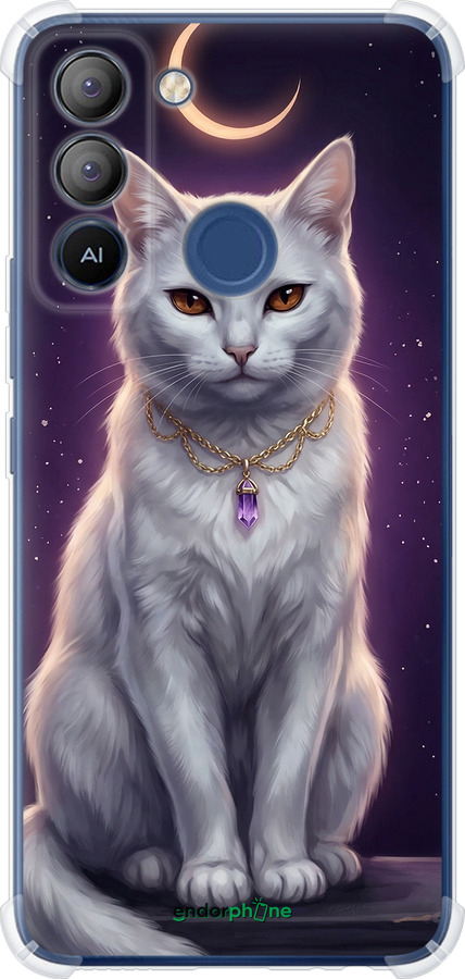 Силіконовий протиударний с посиленими кутами чехол Mystic White Cat Gothic Dark Purple Gold для Tecno POP 5 LTE BD4 - 6805sp-2639 изображение 