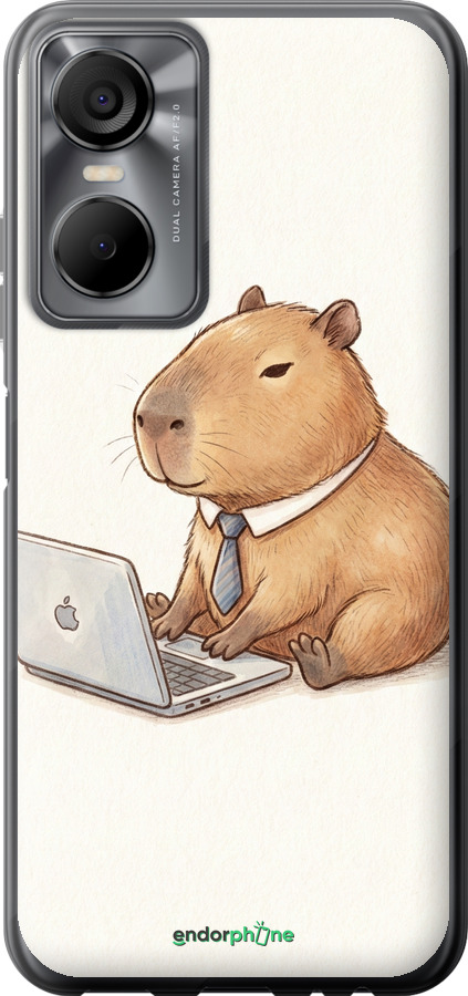 Силіконовий чехол Funny Capybara CEO Working для Tecno POP 6 Pro BE8 - 6777u-2929 изображение 