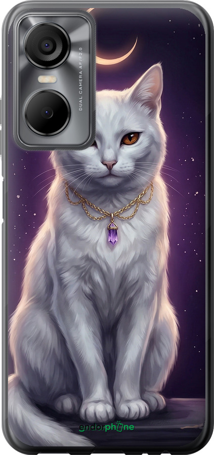Силиконовый чехол Mystic White Cat Gothic Dark Purple Gold для Tecno POP 6 Pro BE8 - 6805u-2929 изображение 