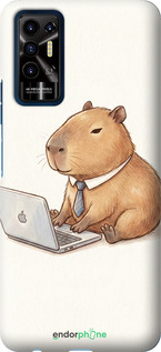 Силиконовый чехол Funny Capybara CEO Working для Tecno Pova 2 - 6777u-2649 изображение 