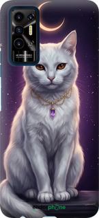 Силиконовый чехол Mystic White Cat Gothic Dark Purple Gold для Tecno Pova 2 - 6805u-2649 изображение 