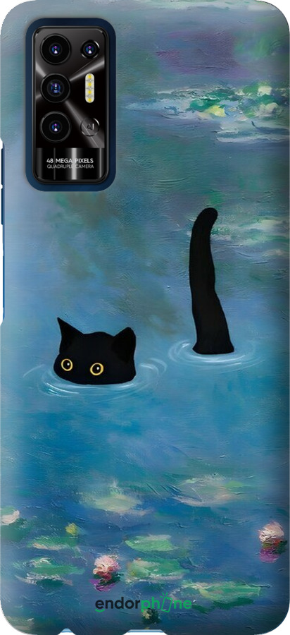 Силиконовый чехол С изображением кота и водяной лилии Monet для Tecno Pova 2 - 6519u-2649 изображение 