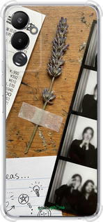 Силикон с усиленными углами чехол Aesthetic Scrapbook Collage для Tecno Pova 4 LG7n - 6773sp-2967 изображение 