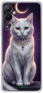Силіконовий протиударний с посиленими кутами чехол Mystic White Cat Gothic Dark Purple Gold для Tecno Pova 4 LG7n - 6805sp-2967 изображение 