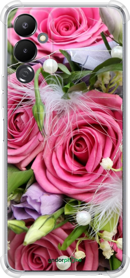 

Силіконовий протиударний с посиленими кутами чохол "Ніжність" для Tecno Pova 4 LG7n, Рожевий
