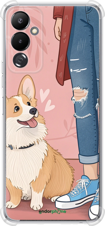 Силіконовий протиударний с посиленими кутами чехол Корги 3 для Tecno Pova 4 LG7n - 6707sp-2967 изображение 