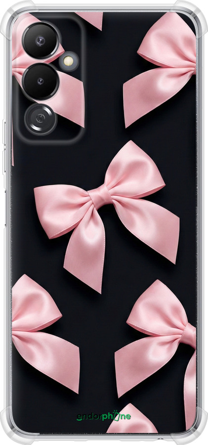 Силіконовий протиударний с посиленими кутами чехол Coquette Ribbons Dark Coquette для Tecno Pova 4 LG7n - 6767sp-2967 изображение 