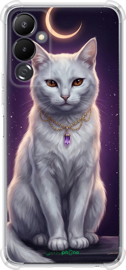 Силіконовий протиударний с посиленими кутами чехол Mystic White Cat Gothic Dark Purple Gold для Tecno Pova 4 LG7n - 6805sp-2967 изображение 