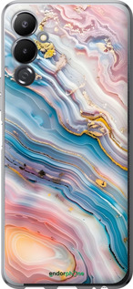 Силиконовый чехол Мрамор красивый для Tecno Pova 4 LG7n - 6376u-2967 изображение 