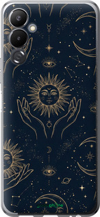 Силіконовий чехол Celestial Harmony: Sun & Moon Gold Mystic Pattern для Tecno Pova 4 LG7n - 6778u-2967 изображение 