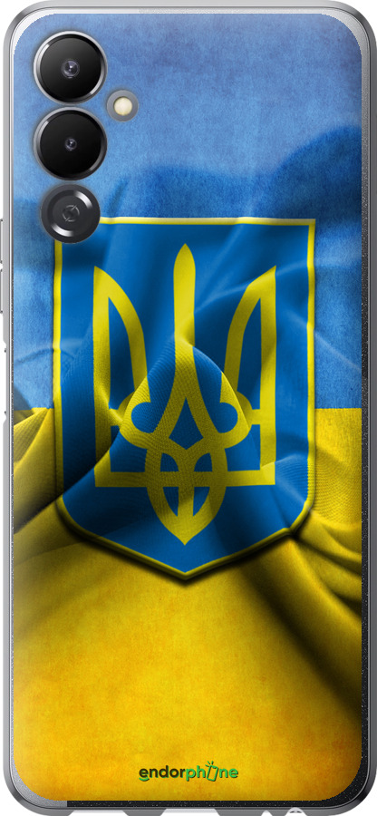 

Силіконовий чохол "Прапор та герб України" для Tecno Pova 4 LG7n, Блакитний
