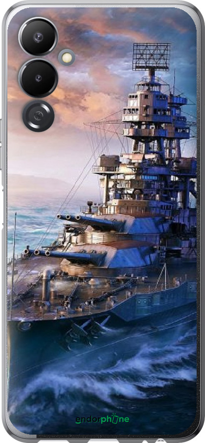 Силиконовый чехол Военный корабль, world of tanks, wargaming для Tecno Pova 4 LG7n - 6461u-2967 изображение 