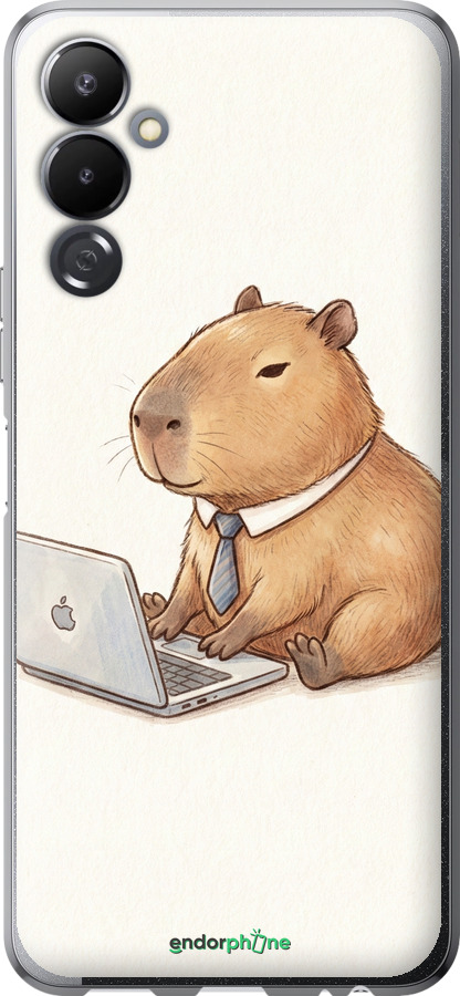 Силіконовий чехол Funny Capybara CEO Working для Tecno Pova 4 LG7n - 6777u-2967 изображение 