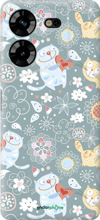 Силиконовый чехол Котята v3 для Tecno Pova 5 - 1223u-3139 изображение 