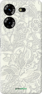 Силиконовый чехол Белое кружево для Tecno Pova 5 - 4383u-3139 изображение 