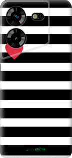Силиконовый чехол Черно-белые полосы для Tecno Pova 5 - 4461u-3139 изображение 