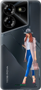 Силиконовый чехол Девушка 1 для Tecno Pova 5 - 4751u-3139 изображение 