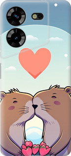 Силиконовый чехол Капибара любовь для Tecno Pova 5 - 6027u-3139 изображение 
