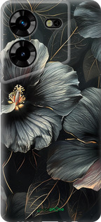 Силиконовый чехол Черные цветы для Tecno Pova 5 - 6031u-3139 изображение 