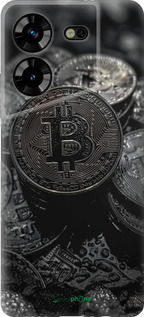 Силиконовый чехол Black Bitcoin для Tecno Pova 5 - 6090u-3139 изображение 
