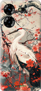 Силиконовый чехол Аист в цвету сакуры для Tecno Pova 5 - 6109u-3139 изображение 