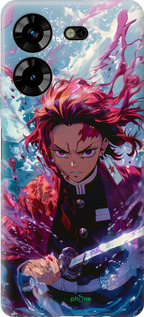 Силиконовый чехол Танджиро Камадо: Клинок рассекающий демонов для Tecno Pova 5 - 6111u-3139 изображение 