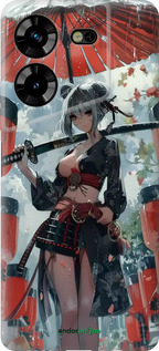 Силиконовый чехол Гейша-воин для Tecno Pova 5 - 6124u-3139 изображение 