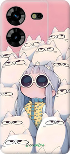 Силіконовий чехол Малышка с котами для Tecno Pova 5 - 6295u-3139 изображение 