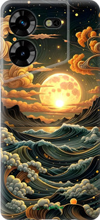 Силиконовый чехол Арт волны для Tecno Pova 5 - 6332u-3139 изображение 