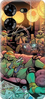 Силиконовый чехол Черепашки нинзя для Tecno Pova 5 - 6346u-3139 изображение 