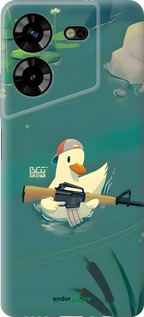 Силиконовый чехол Уточка с автоматом для Tecno Pova 5 - 6356u-3139 изображение 